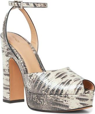 Fendi After 9 Ankle Strap Platform Sandal in F1Wyj Pergamena Chiaro at Nordstrom, Size 37.5