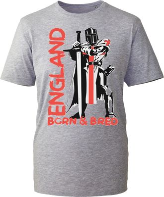 Generic England Born and Bred T-Shirt, UTK Unite The Kingdom March 13 Sept UK Patriot Love Thy Country Support Shirt, Gift Unisex Tee Top (Heather Grey, L Yea