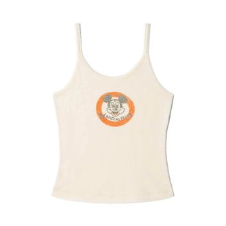 Re/Done Top met kanten rand - Dames - Tops zonder mouwen - Beige - XS - Tops