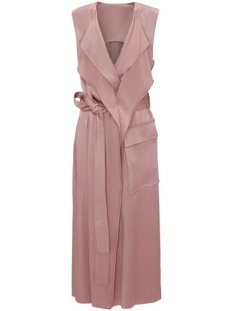 Victoria Beckham trench midi dress - women - Acetate/Viscose/Satin - 10 - Pink