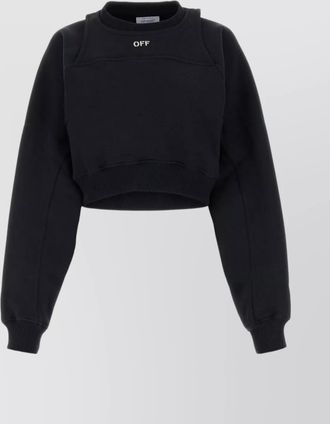 Off-white distinctive embroidered cotton sweatshirt