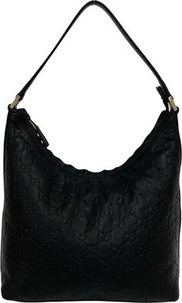 Gucci Black Leather Shoulder Bag Tote Bag (Pre-Owned)