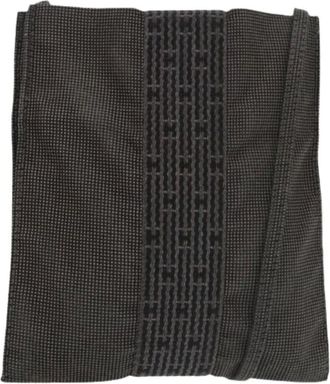 Herm&egrave;s Pre-owned Cross Body Bags, female, Gray, Size: ONE SIZE Pre-owned Canvas Crossbody Pouch