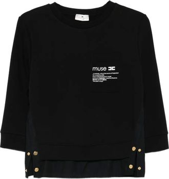 Elisabetta Franchi T-shirt con bottoni - Nero