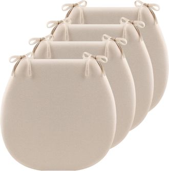 OEM Lot De 4 Coussins Chaise Coton Beige 42x44 Cm, Attaches, Antid&eacute;rapants, Salle &Agrave; Manger/d&eacute;co