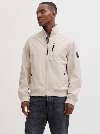 Jack & Jones Softshelljacke JACK & JONES JJEPARKER SOFTSHELL BOMBER SN, Herren, Gr. XXL, moonbeam, Web, Obermaterial: 100% Polyester, unifarben, Jacken Softshellja