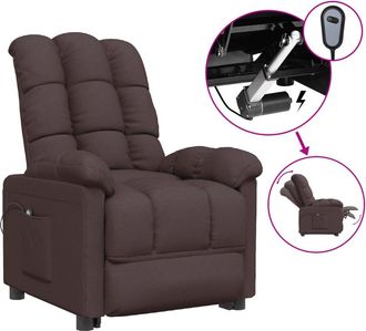 vidaXL Vidaxl - Sill&oacute;n Reclinable El&eacute;ctrico Tela Marr&oacute;n Oscuro