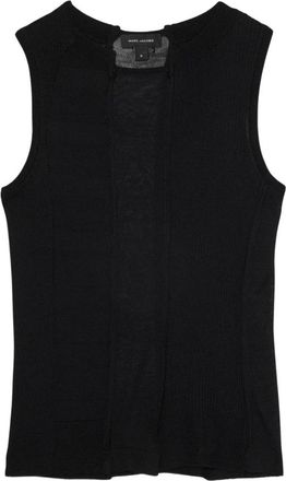 Marc Jacobs Transparant Gebreide Tanktop - Dames - Tops zonder mouwen - Zwart - M - Wol - Tops