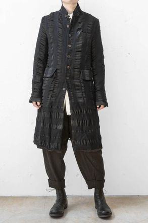 Aleksandr Manam&iuml;s Mens Slubby Pocket Coat In Black
