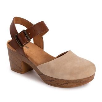 Muk Luks Merritt Quarter Strap Clog in Natural/Gold at Nordstrom, Size 9.5