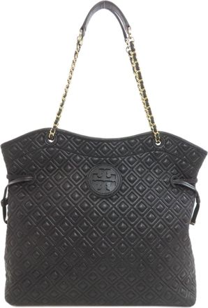 Tory Burch Black Leather Tote Bag (Pre-Owned)