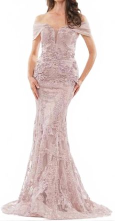 Colors Dress Off Shoulder Gown In Dusty Rose