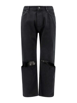 Balenciaga Black denim trouser with destroyed effect