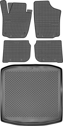 OEM Juego De Alfombrillas De Goma Para Skoda Rapid Sed&aacute;n (2012-2019) + Alfombrilla Para El Maletero