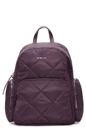 MZ Wallace Madison Quilted Nylon Backpack in Raisin at Nordstrom