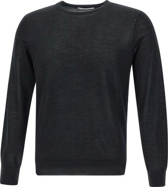 KANGRA Zwarte Kasjmier Zijden Trui - Heren - Cashmere truien - Zwart - S - Kasjmier - Truien & Vesten