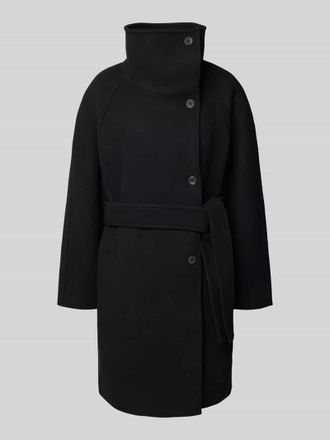 Calvin Klein Wollmantel mit Stehkragen in Black, Größe XL