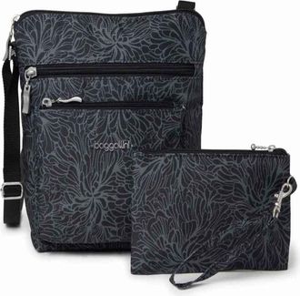 Baggallini Womens Pocket Crossbody Bag with RFID Wristlet