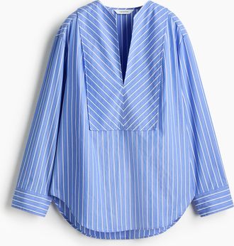 H&M Oversized Baumwollbluse - Blue