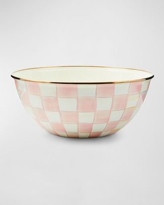 MacKenzie-Childs Rosy Check Enamel Everyday Bowl