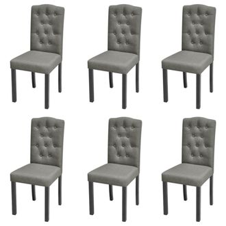 vidaXL Vidaxl - Sillas De Comedor 6 Unidades De Tela Gris