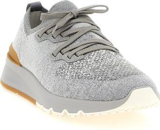 Brunello Cucinelli Mens Gray Cotton Athletic Sneakers