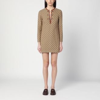 Gucci Beige dress in GG fabric with clip detail