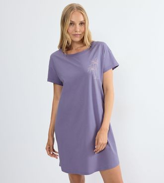 Triumph Nachthemd TRIUMPH Nightdresses NDK X, Damen, Gr. 36, N-Gr, lila, Jersey, Obermaterial: 100% Baumwolle, bequem kniefrei, Rundhals, Kleider Nachthemd, w