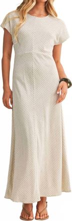 Mustard Seed Chevron Pinstripe Dress In Beige