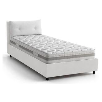 Talamo Italia Talamo Italia - Cama Individual Chantal, Cama Contenedor Con Tapizado En Ecopiel, 100% Made In Italy, Apertura Frontal, Con Colch&oacute;n 80x190 Cm Incluido