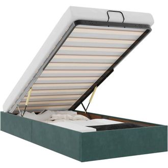 vidaXL Estructura De Cama Otomana Sin Colch&oacute;n Terciopelo Azul Oscuro Vidaxl