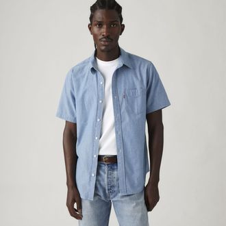 Levi's Short Sleeve Classic Standard Fit Shirt - Mens - XL - Blue