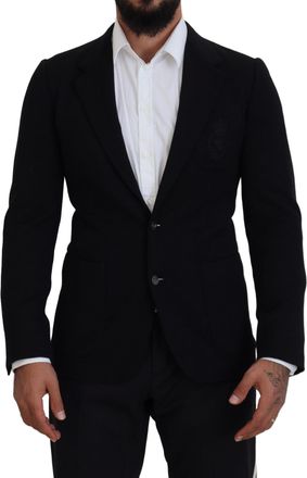 Dolce & Gabbana Mens Classic Fit Black Blazer Wool - Size EU 46 (Mens)