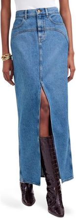 Madewell Western Denim Maxi Skirt in Pomaria Wash at Nordstrom, Size 25