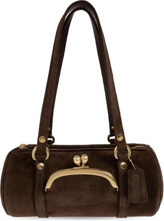 Coach Kisslock Barrel 28 - Dames - Schoudertassen - Bruin - ONE Size - Katoen - Tassen