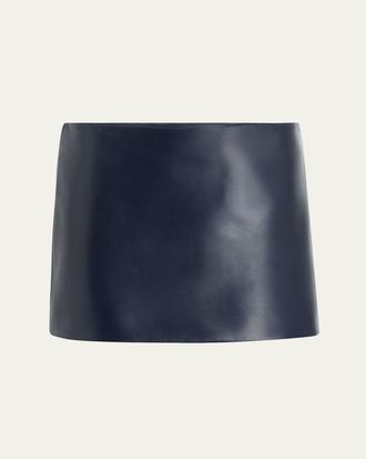 Khaite Jett Leather Mini Skirt