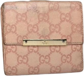 Gucci Pre-owned Wallets, female, Pink, Size: ONE SIZE Pre-owned Canvas Wallet