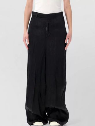 Rick Owens cupro high-rise wide-leg tailored trousers