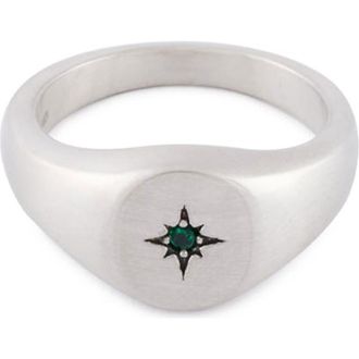 Serge DeNimes Envy Signet Ring in Silver at Nordstrom, Size 10.5