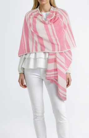 Portolano Cashmere lightweight striped shawl in Blush Pink/flamingo at Nordstrom