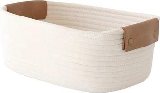 No Brand Cesta De Almacenamiento Para Ba&ntilde;o, Organizador De Algod&oacute;n Trenzado, Habitaci&oacute;n Infantil, Cesta Para Estante, Cesta De Almacenamiento Peque&ntilde;a (beige, 2