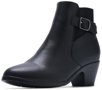 Clarks womens Emily 2 Lux, Black Leather, 6.5 Wide