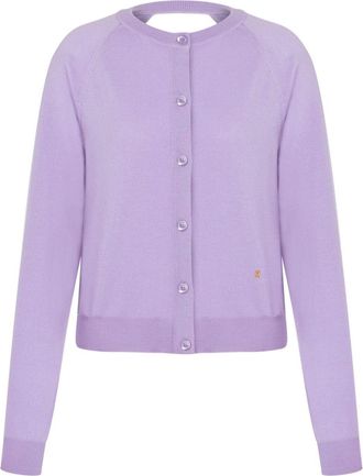 Moschino cut-out virgin wool cardigan - women - Virgin Wool - 42 - Purple