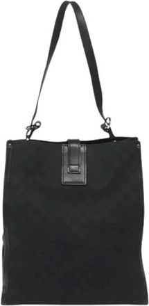 Gucci Pre-owned GG Canvas Nylon Tote Bag - Dames - Vintage Schoudertas - Zwart - ONE Size - Nylon - Vintage