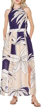 Ciebon Print Halter Maxi Dress in Navy Multi at Nordstrom, Size X-Small