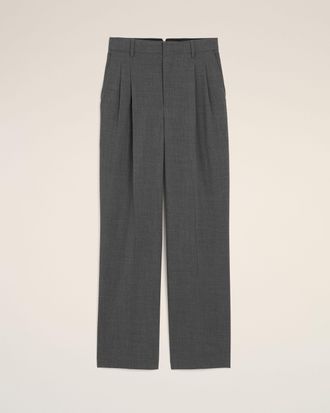 Ami Grey high-waisted wide-leg wool trousers Grey - 34 - for Women