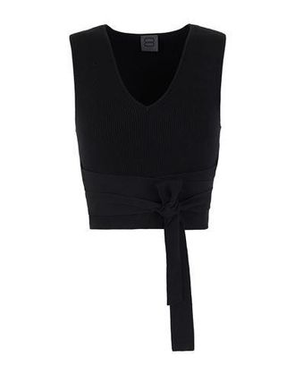 8 by YOOX KNIT SLEEVELESS STRING V-NECK TOP