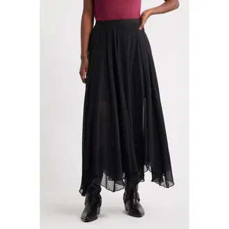 Treasure & Bond Handkerchief Maxi Skirt in Black at Nordstrom Rack, Size Small