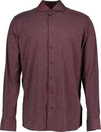Eton Bordeaux Long Sleeve Shirt - Heren - Casual Overhemden - Rood - M - Katoen - Overhemden