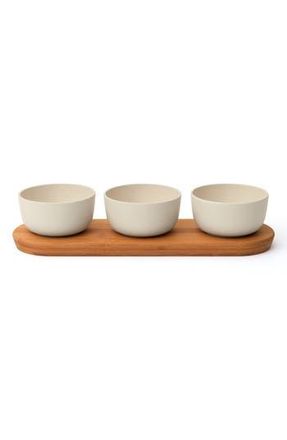 Berghoff Leo 4-Piece Bowl & Bamboo Tray Set in Beige at Nordstrom Rack
